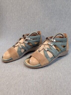 Naot Selo Gladiator Sandals Women's 41 (10.5) Sea Green Latte Brown